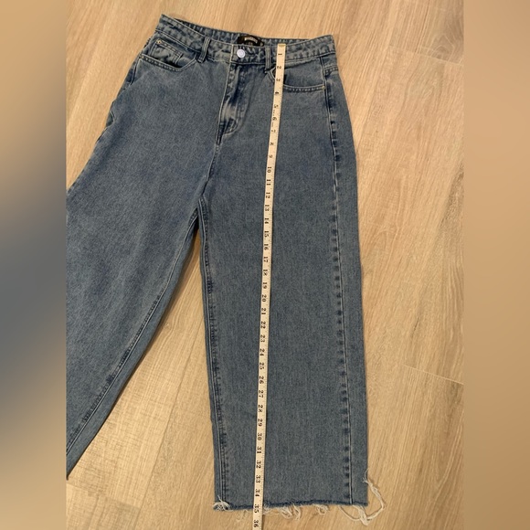 Missguided Barrel Wide-Leg High-Rise Jeans Raw Hem Grunge🎉Host Pick🎉 - Picture 9 of 13